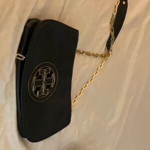Tory Burch Black Crossbody Bag with Gold Chain
